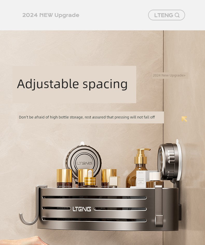 Punch-Free Bathroom Rack Bathroom Suction Cup Triangle Basket Wall Mount Bathroom Sink Corner Storage Rack