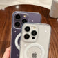 For Magesafe Magnetic Transparent Wireless Charge Case for iPhone 16 15 14 13 12 11 Pro Max Mini Plus Shockproof Hard PC Cover
