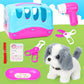 Pet Puppy Care Accessories with Dog  House -Simulated Brador Dog Call Plush Toy - Children Interactive Vet Clinic Doctor - Role