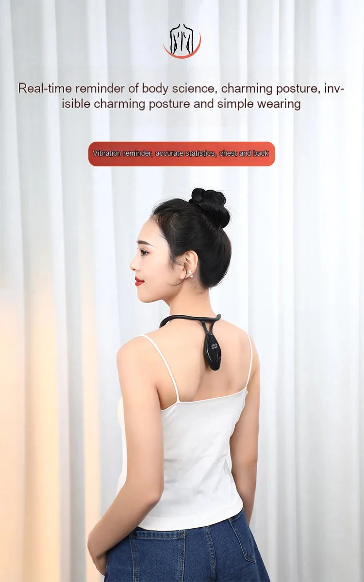 Ultrasonic Lymphatic Soothing Neck Instrument Body Sitting Posture Corrector Back Support Neck Massager Care health care