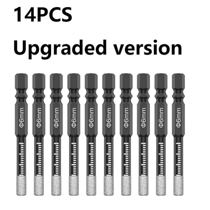 7Pcs 6mm Dry Diamond Drill Bits Set Vacuum Brazed Core Drill Bit Kit Quick Change Hex Shank for Porcelain Granite Tile Marble