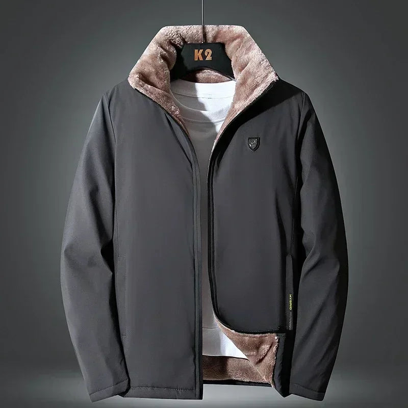 2024 Men Outdoor Winter Windproof Warm Thick Fleece Jacket Men Fashion Casual Coat Men Autumn Brand Outwear Classic Jacket Men