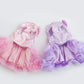 Pet Small Dog Wedding Dress with Bowknot Birthday Party Costume Satin Rose Pearls Girl Formal Dress for Puppy Dog Cat Tutu Dress