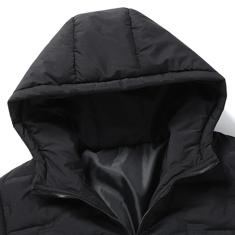 Winter Mens White Duck Down Jacket Warm Hooded Thick Slim Fit Puffer Jacket Coat Male Casual High Quality Overcoat Thermal