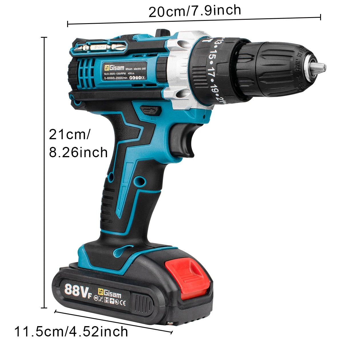 21V Cordless Drill Electric Screwdriver Electric Impact Drill Mini Wireless Power Driver DC Lithium-Ion Battery Power Tools