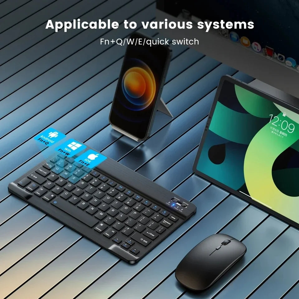 Bluetooth-compatible Keyboard and Mouse For iPad Xiaomi Tablet Mini Wireless Rechargeable Keyboard For Android IOS Windows