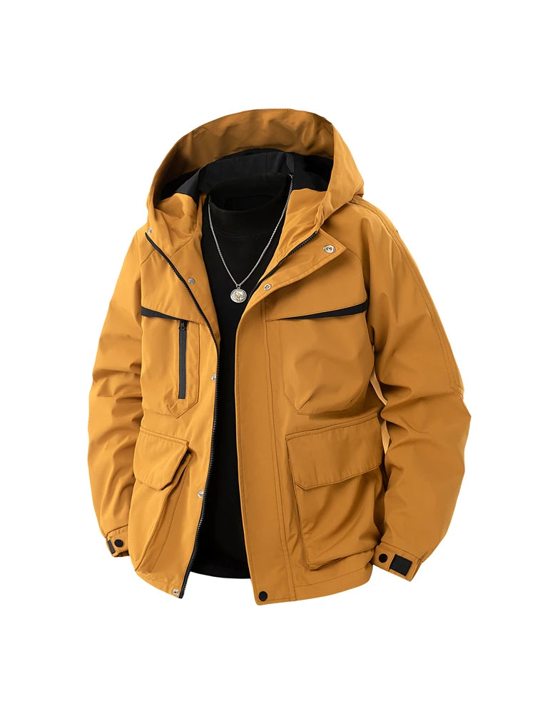 Outdoor Hooded Coat Sports Windbreaker Men Tactical Jacket Waterproof Hooded Coat Sports Military Field Climbing Thin Outwear