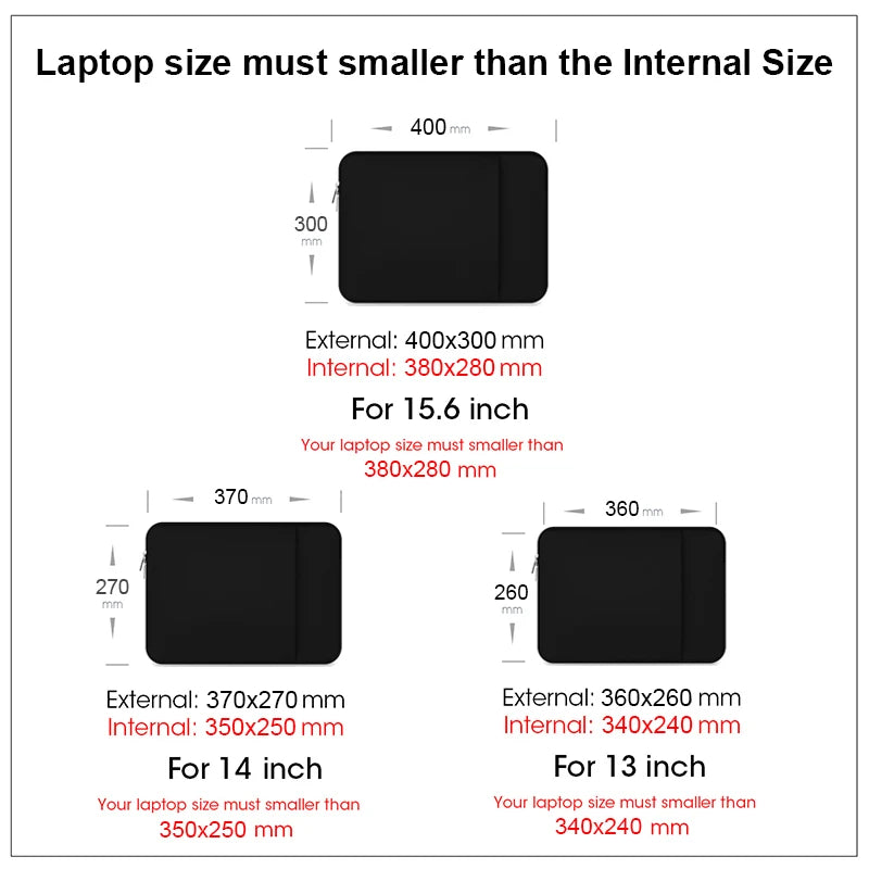Laptop Sleeve Bag 13 14 15.6 Inch PC Cover For MacBook Air Pro Retina Xiaomi HP Dell Acer Notebook Computer Case