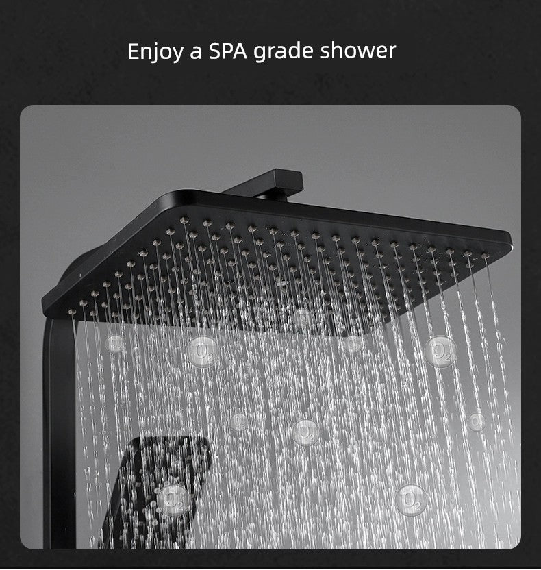 Copper Constant Temperature Black For Home Supercharged Shower Head