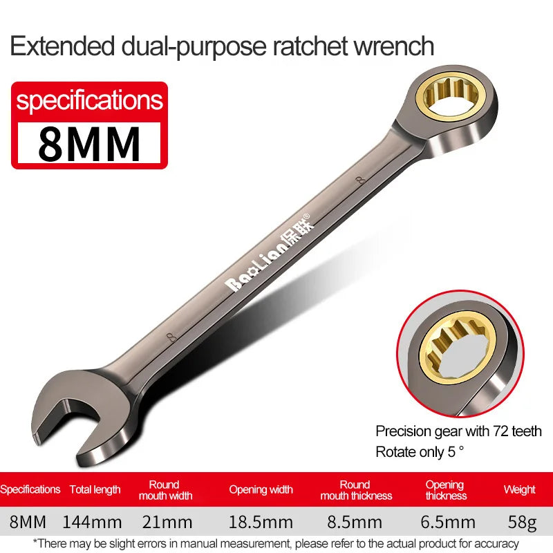 1Pc Universal Torx Wrench Adjustable Torque 6-32mm Ratchet Spanner for Bicycle Motorcycle Car Repair Tools Mechanical Tool