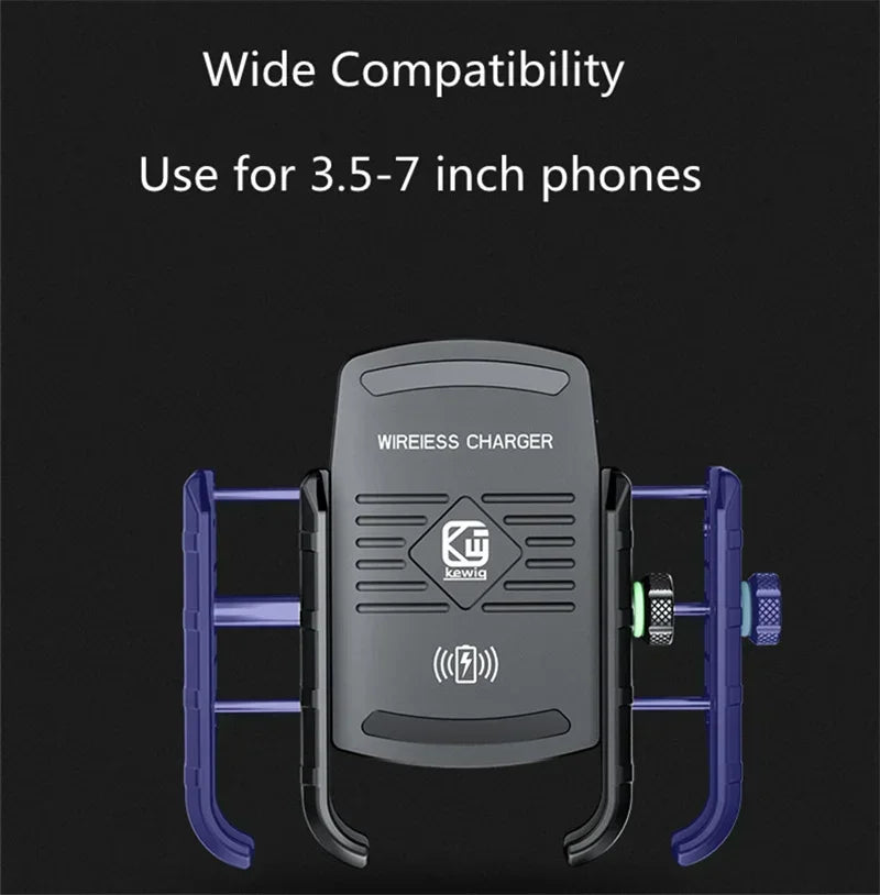 Motorcycle Phone Holder Moto Motorbike Mirror Mobile Handlebar Stand Support USB Charger Fast Wireless Charging Cellphone Mount