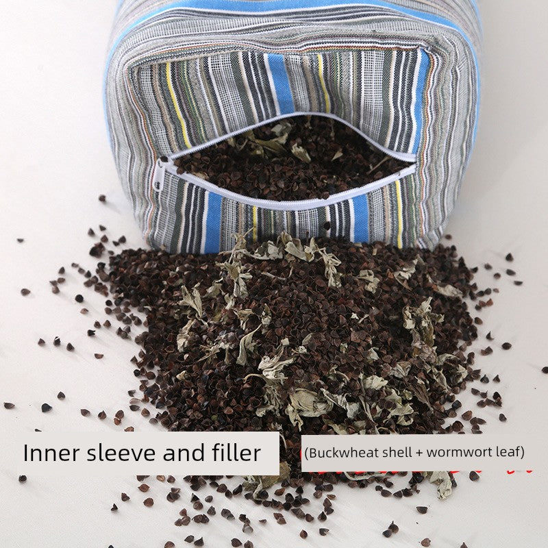 13 and 17 High Pillow Buckwheat Hull Moxa Leaf Pillow Hard Pillow Super High Pillow Adult Senior Buckwheat Pillow Removable and Washable