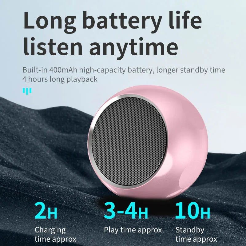 Mini Portable Metal Speaker Metallic Wireless Bluetooth Speaker TWS Stereo Indoor/Outdoor Portable Subwoofer Compact Speaker