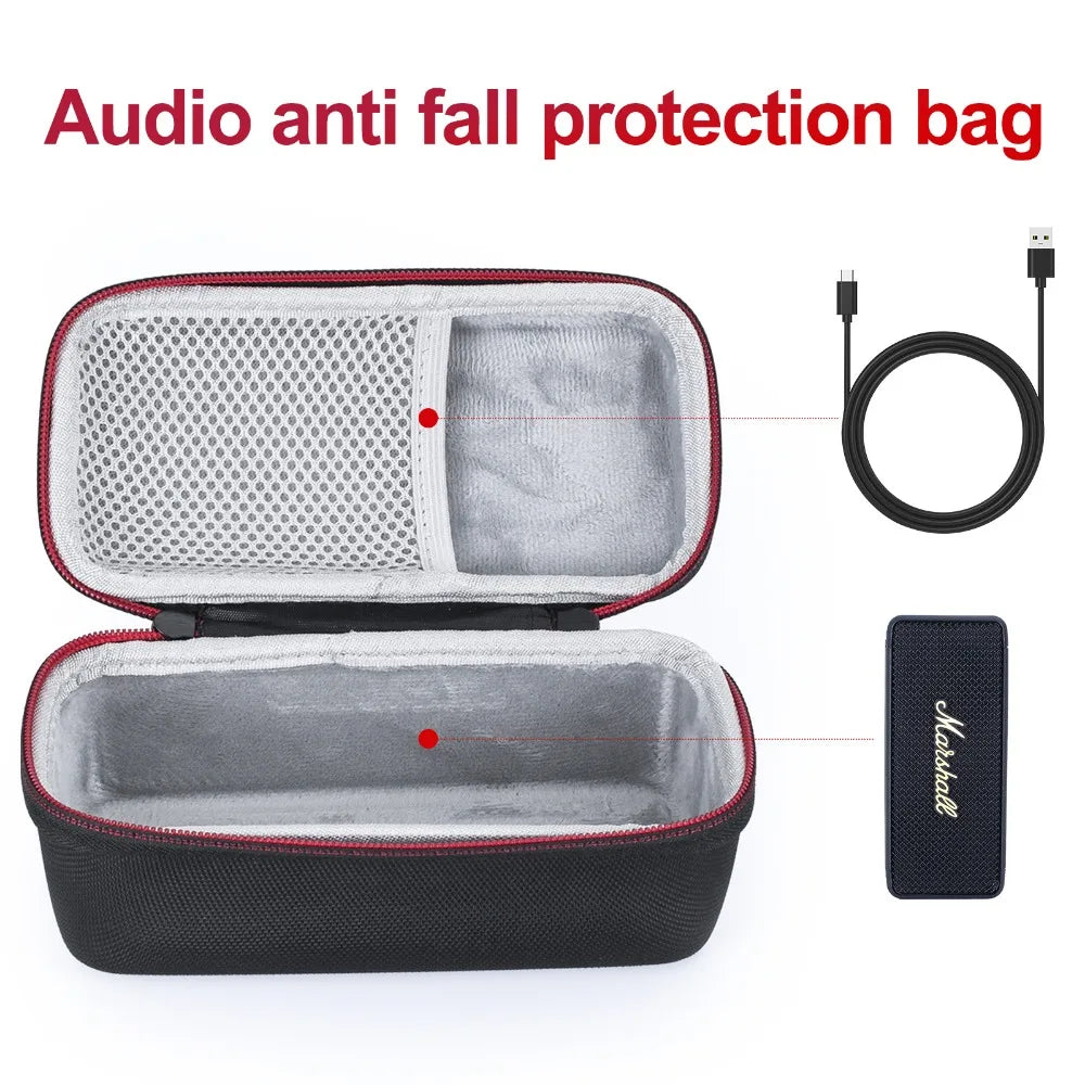 EVA Bag for MARSHALL EMBERTON Wireless Speaker Anti-Scratch Holders Full Protective Cases with Handle(Case Only)