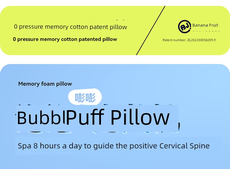 Banana Fruit Puff Memory Cotton Pillow Non-Pressure Stiff Neck Special Super Soft Cervical Support Improve Sleeping Pillowcase and Pillow Core