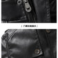 Men's Leather Jacket Autumn and Winter Windproof Standing Collar Motorcycle Tactical Warm Coat Casual Fashion Waterproof Jacket