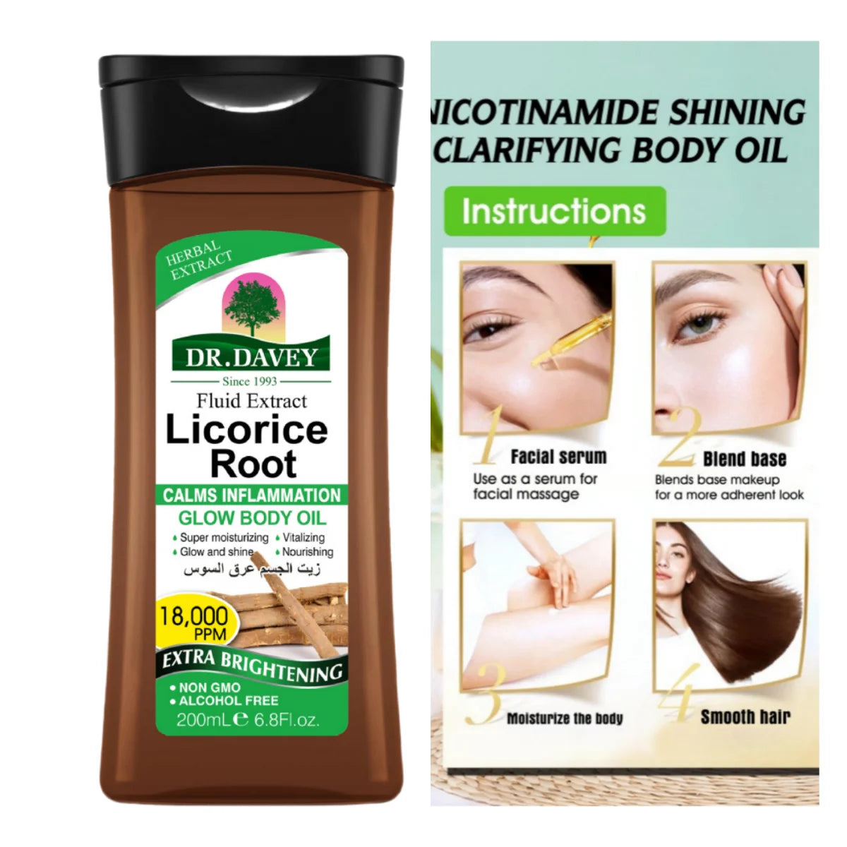 200mlLicorice Body Oil Licorice Root Glow Body OilBody Skin Care Oil Moisturizing Essential Oil Body Oil Full Body Essential Oil