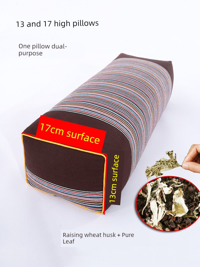 13 and 17 High Pillow Buckwheat Hull Moxa Leaf Pillow Hard Pillow Super High Pillow Adult Senior Buckwheat Pillow Removable and Washable