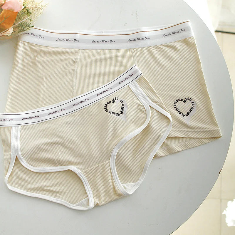 Sports Couple Underwear Sexy Couple Panties Women Panties Briefs Men Boxer Shorts Lingerie Modal Antibacterial Lover Underpants