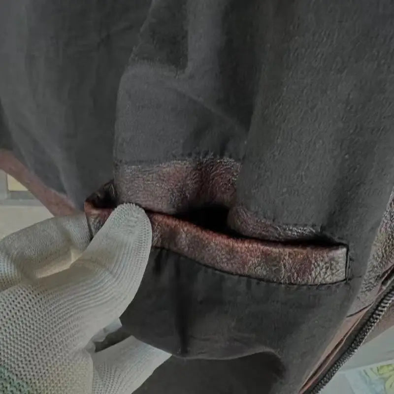 Vintage Black Brown Real Cowhide Genuine Leather Jacket Real Fur Men's Leather Jacket Bomber Men Leather Jacket Motorcycle Coat