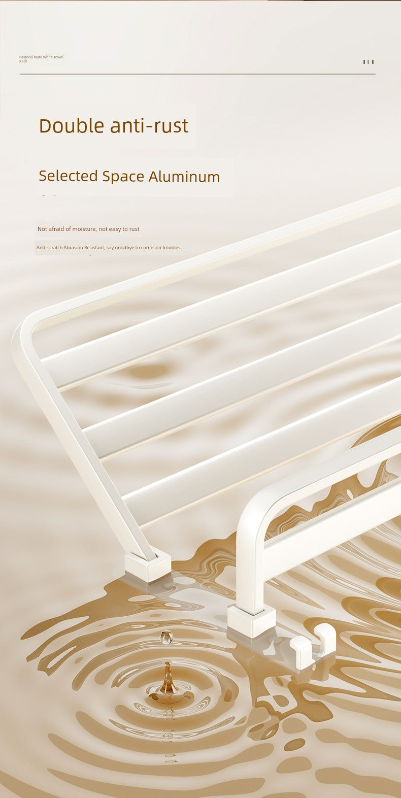 White Bathroom Wall-Mounted Toilet Towel Rack