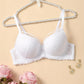 Contrasting lace push-up bras, comfortable and breathable cut-out bras, women's underwear
