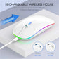 Wireless Mouse Bluetooth compatible 2.4GHz 1600DPI USB Rechargeable RGB Light Portable Mouse For Laptop Computer PC Macbook Game