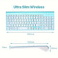 Wireless Keyboard and Mouse Combo, Compact Full Size Wireless Computer Keyboard and Mouse Set 2.4G Ultra-Thin Sleek Design for Windows, Computer, Desktop, PC, Notebook, Laptop