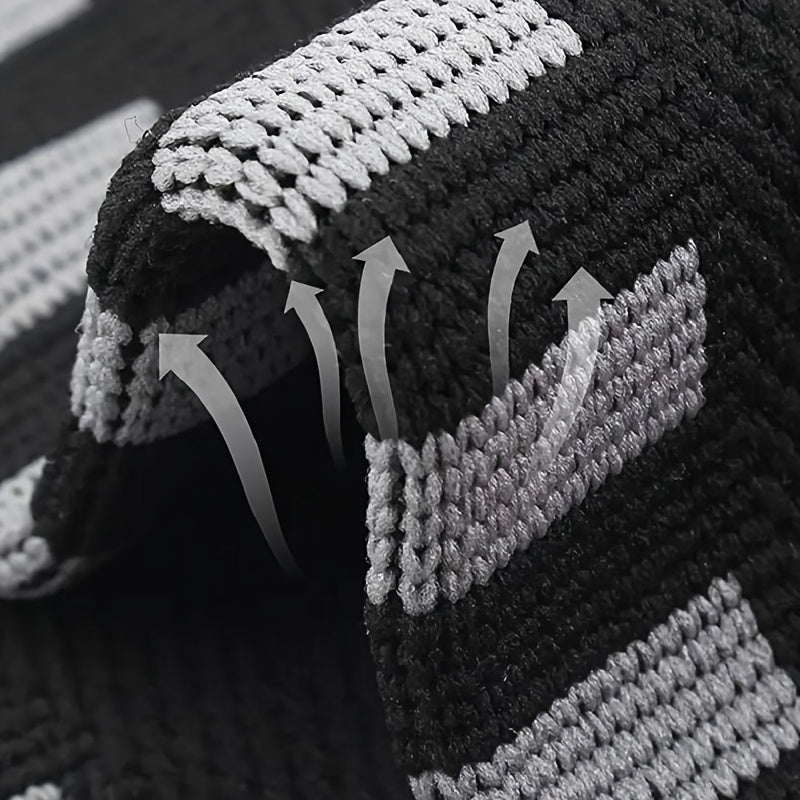 1pc Breathable Compression Shoulder Brace for Men & Women - Adjustable Shoulder Support Belt with Ergonomic Design, Moisture-Wicking Fabric & Red Accent Stripes - Ideal for Gym, Heavy Lifting, Home Office & Sports Injury Reco